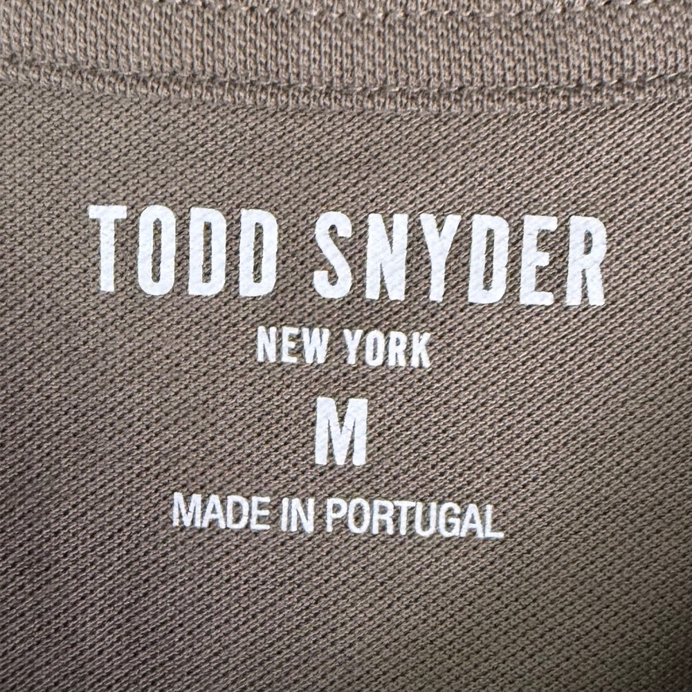 Todd Snyder Men's Organic Cotton Pique Polo Shirt Green Olive Thyme Size Medium - Picture 6 of 9